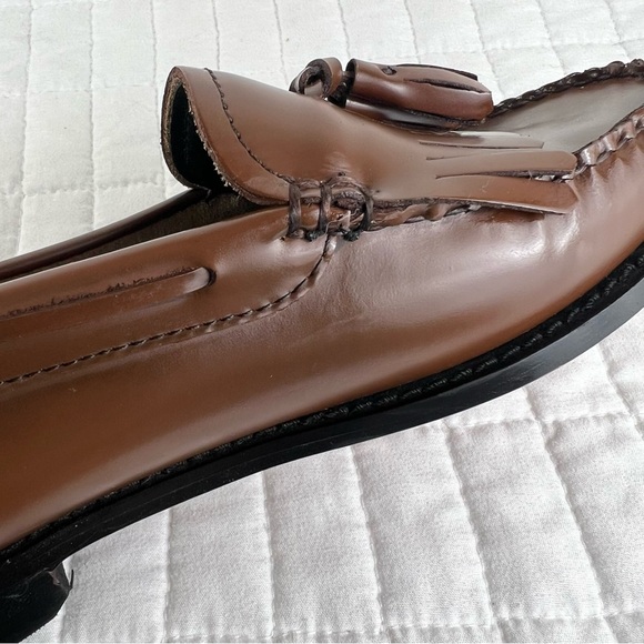 Madewell X G.H.BASS Esther Kiltie Tassel Weejuns Loafers Cognac Brown Size 7.5 - Picture 10 of 12